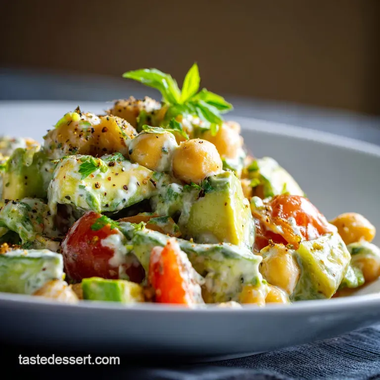 The Zesty Chickpea Avocado Smash Salad presentation