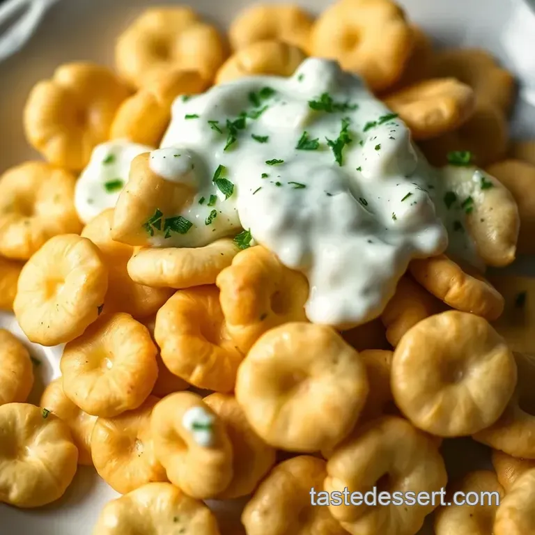 Zesty Crunch: Oyster Crackers with Homemade Ranch Dressing presentation
