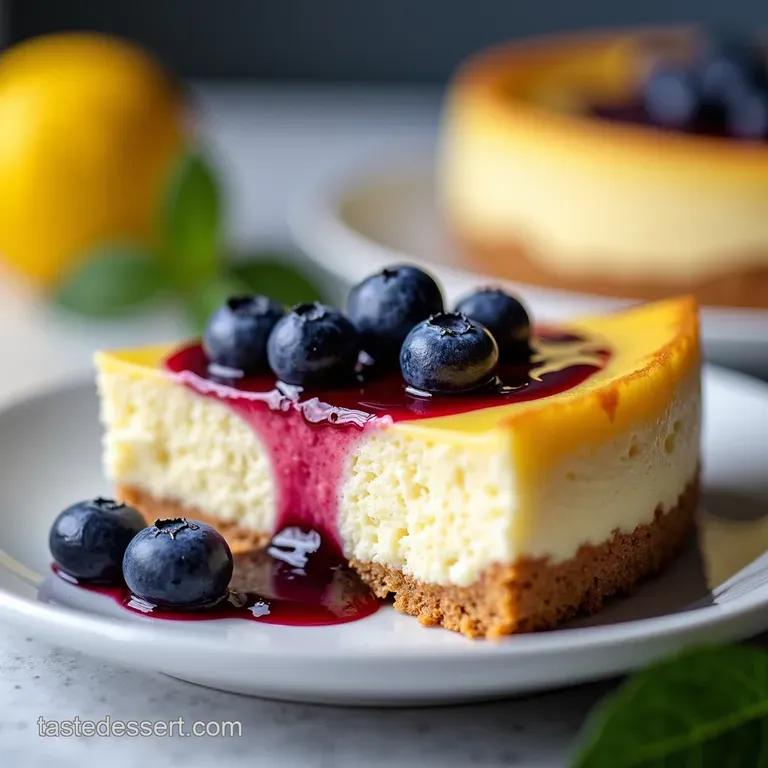 Best Lemon Cheesecake with Blueberries Recipe No Cracks