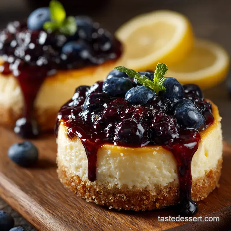 Zesty Lemon Blueberry Dream Cheesecake presentation
