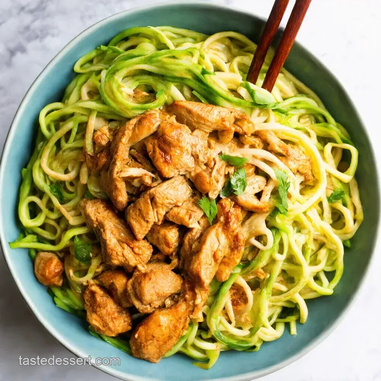 Zesty Thai Peanut Chicken Zoodles